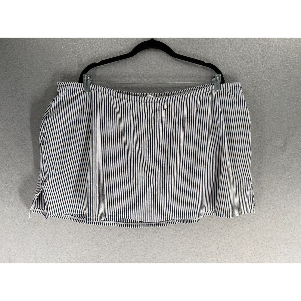 Swim By Cacique Skirt Womens 24 Blue White Pinstripe Swimsuit Modest Seerscuker